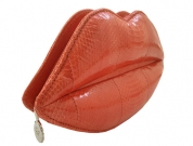 Snakeskin Lips Clutch
