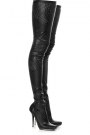 Perforated thigh-high boots